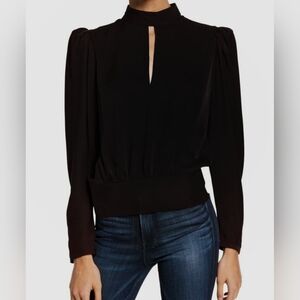 Frame Silk Keyhole Blouse